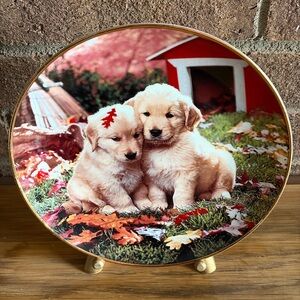 Royal Doulton Porcelain “Fall in Love” Puppies Decorative Plate